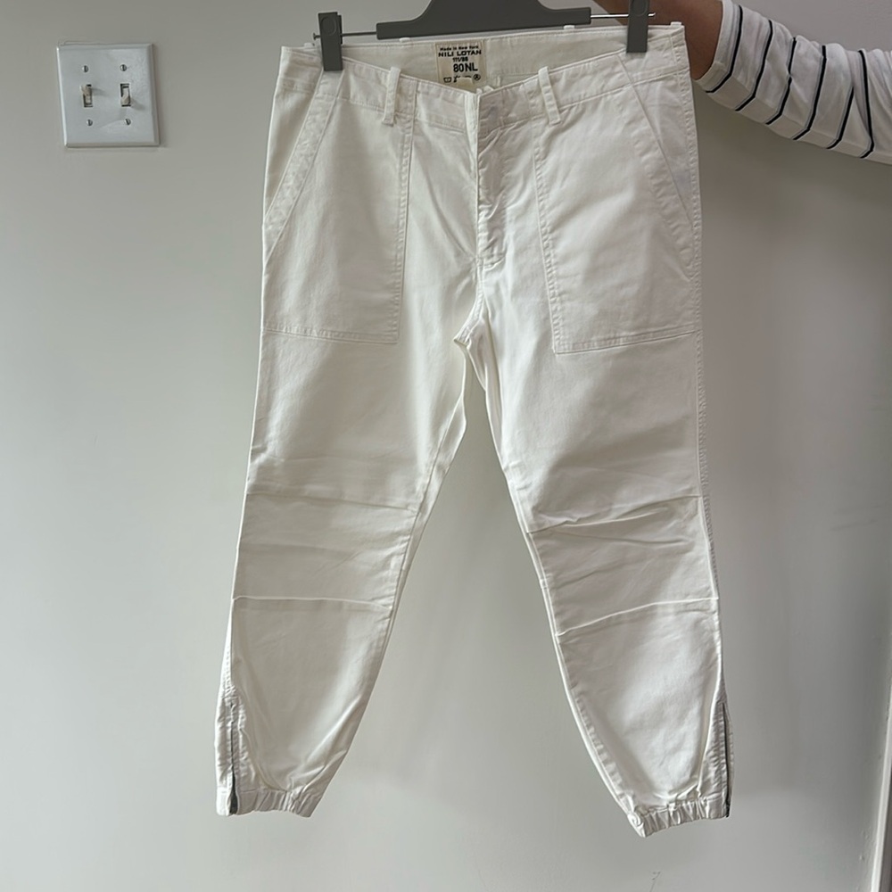 Nili Lotan Ivory Cropped Military Pant Size 8
